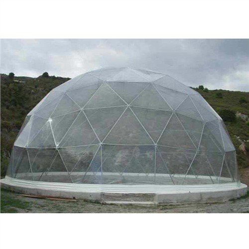 Grande serra agricola a cupola geodetica in vetro